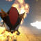 a screenshot of a gmod Shadow the Hedgehog model on fire